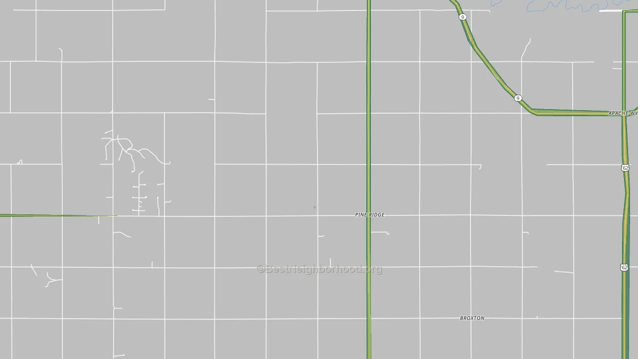 Pine Ridge, OK Map of Noise Levels in Pine Ridge