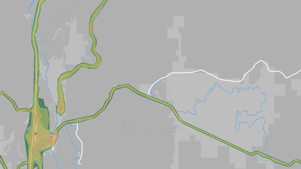 Pine Ridge, OR Map of Noise Levels in Pine Ridge