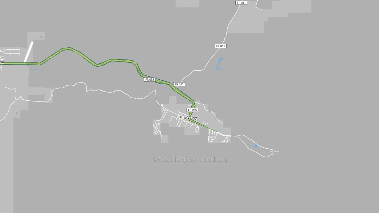 Pine Valley, UT Map of Noise Levels in Pine Valley