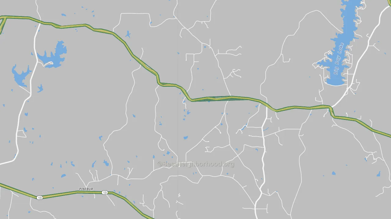 Pinebur, MS Map of Noise Levels in Pinebur