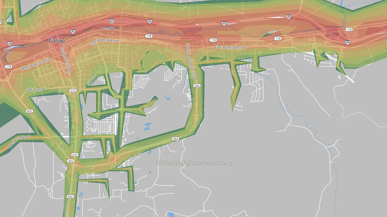 Pinedale, NM Map of Noise Levels in Pinedale