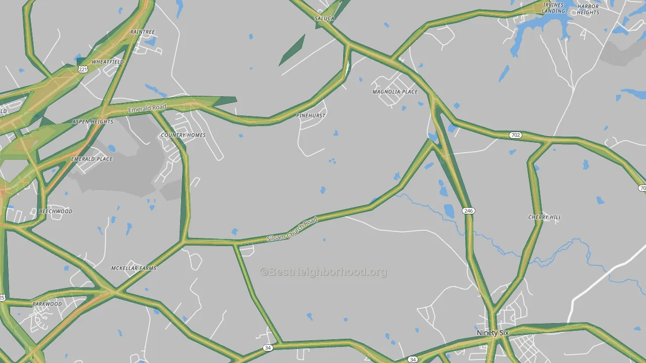 Pinehurst, SC Map of Noise Levels in Pinehurst