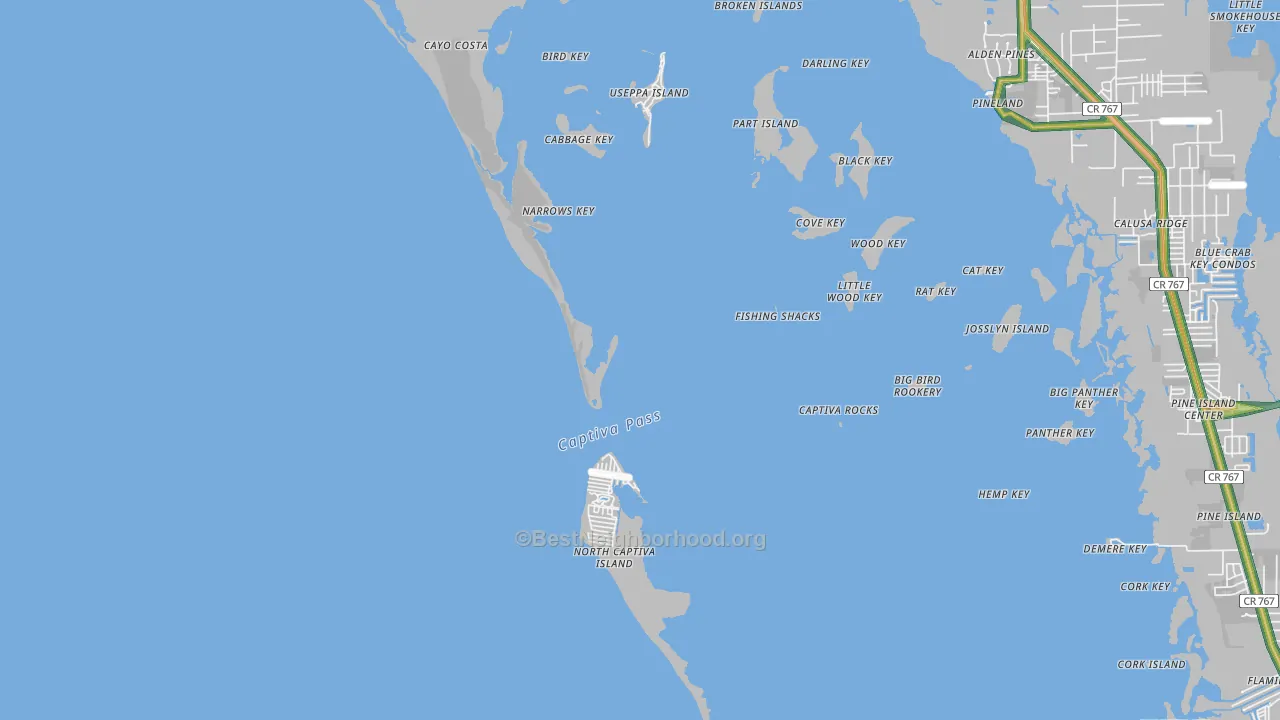 Pineland, FL Map of Noise Levels in Pineland