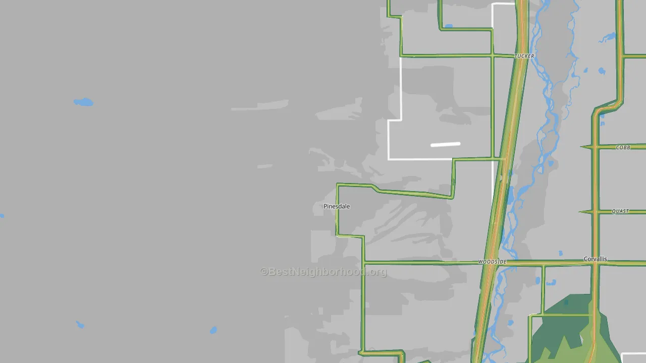 Pinesdale, MT Map of Noise Levels in Pinesdale