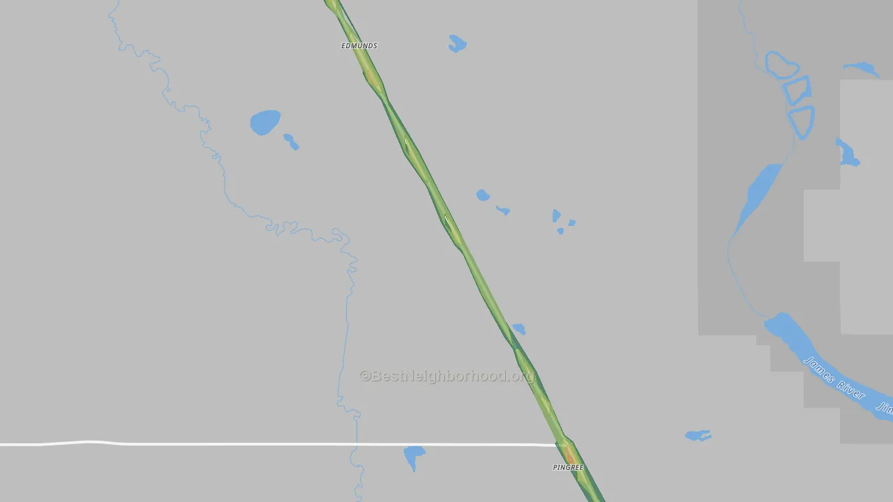 Pingree, ND Map of Noise Levels in Pingree