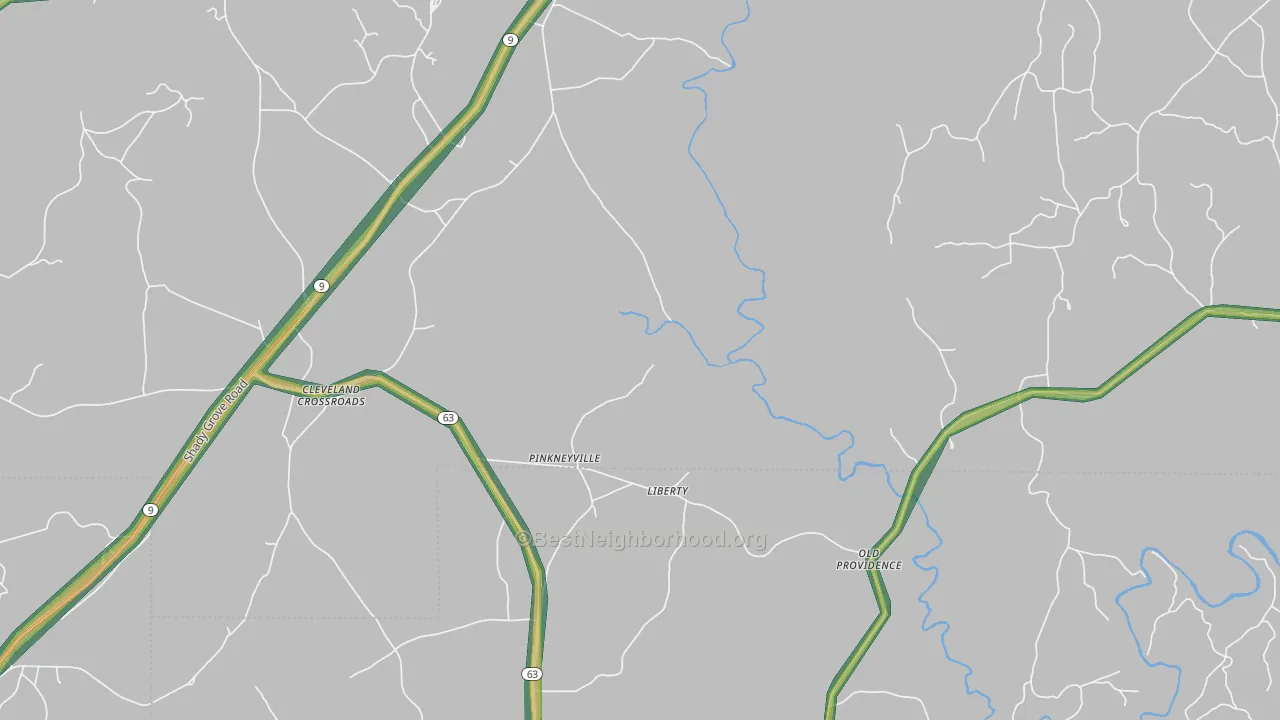 Pinkneyville, AL Map of Noise Levels in Pinkneyville