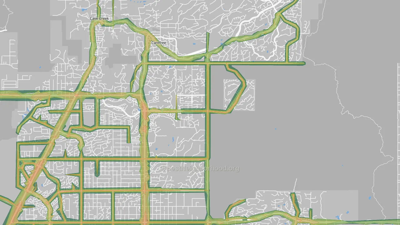 Pinnacle Peak, Scottsdale, AZ Map of Noise Levels in Pinnacle Peak