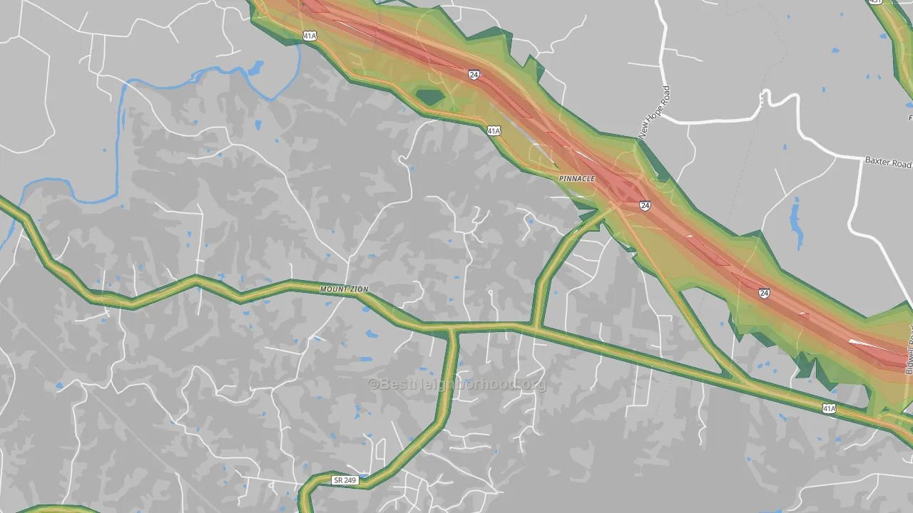 Pinnacle, TN Map of Noise Levels in Pinnacle
