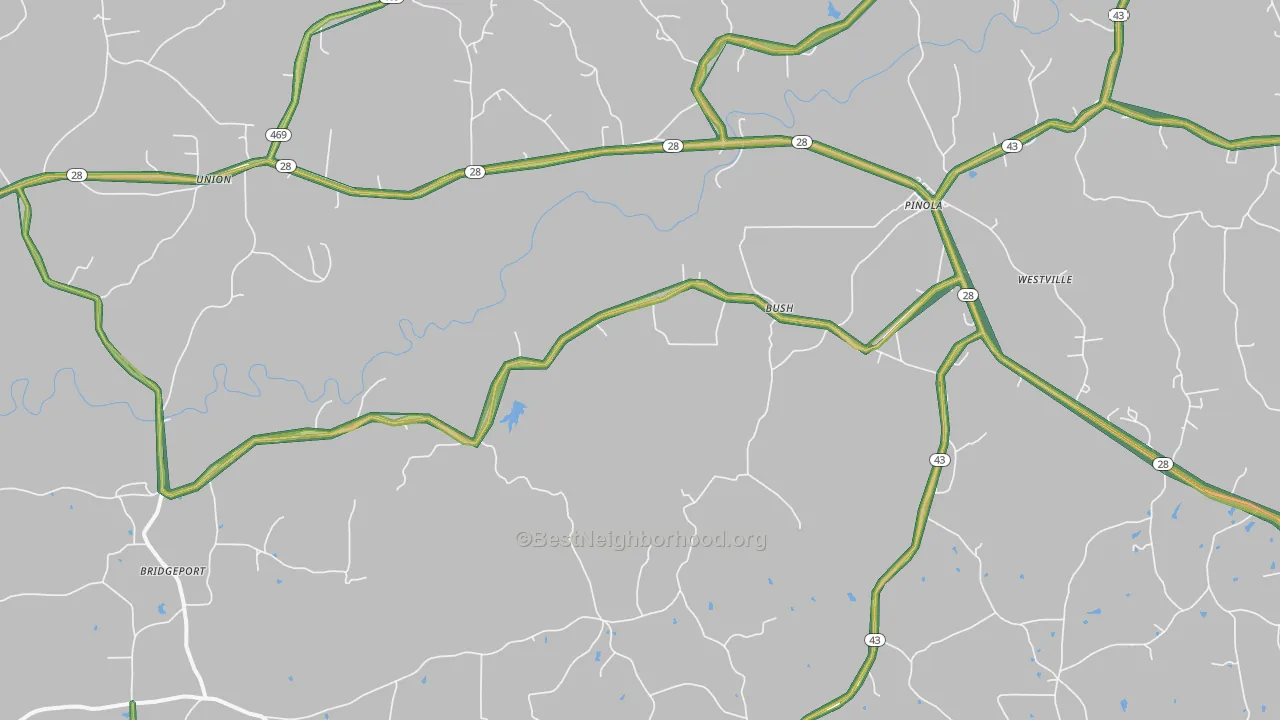 Pinola, MS Map of Noise Levels in Pinola