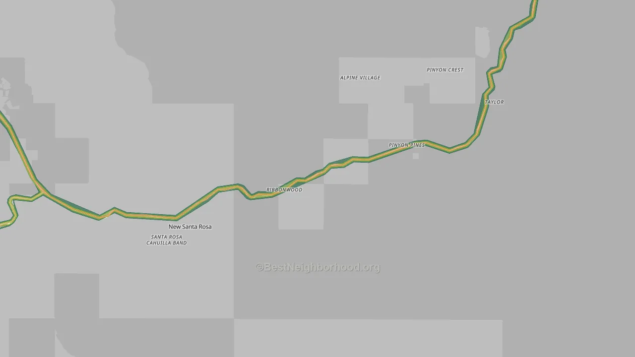 Pinyon Pines, CA Map of Noise Levels in Pinyon Pines