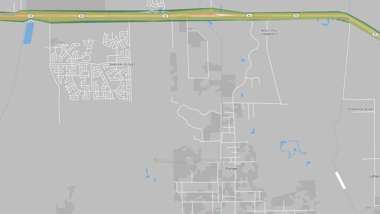 Pioneer, FL Map of Noise Levels in Pioneer