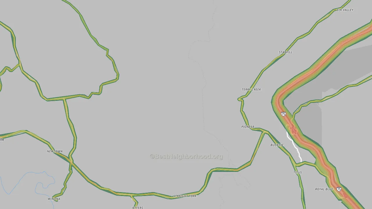 Pioneer, TN Map of Noise Levels in Pioneer