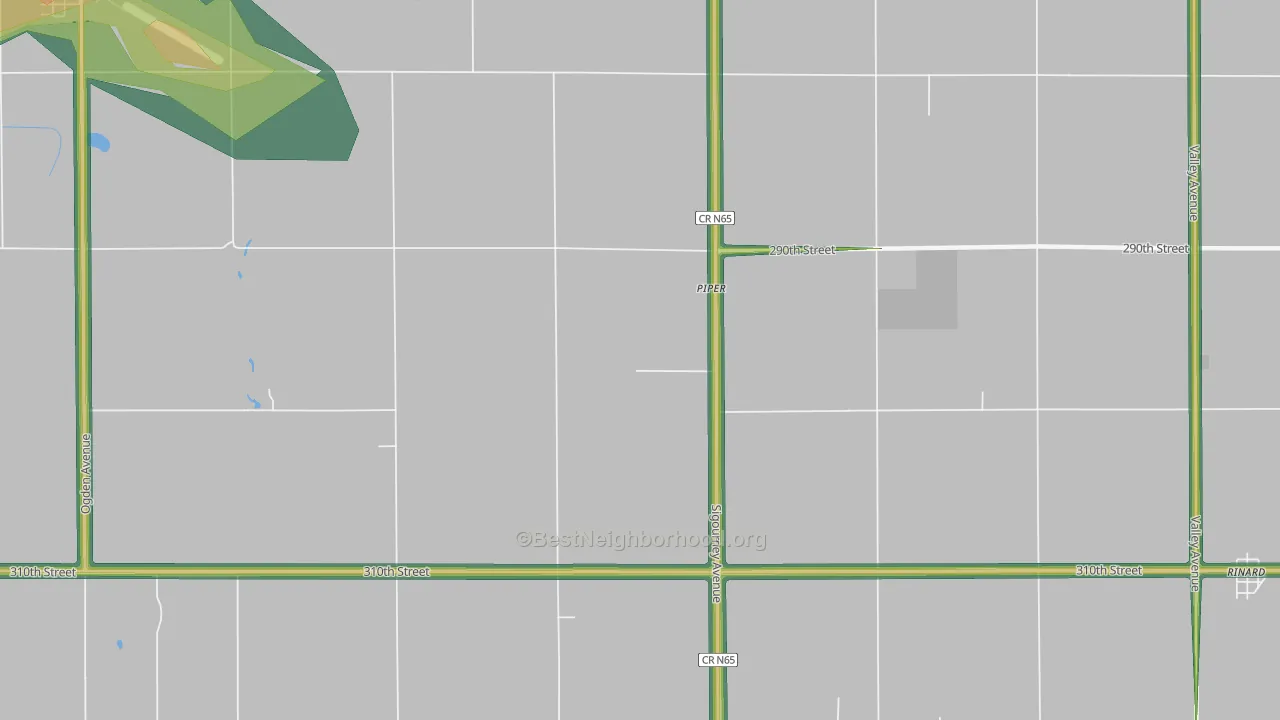 Piper, IA Map of Noise Levels in Piper