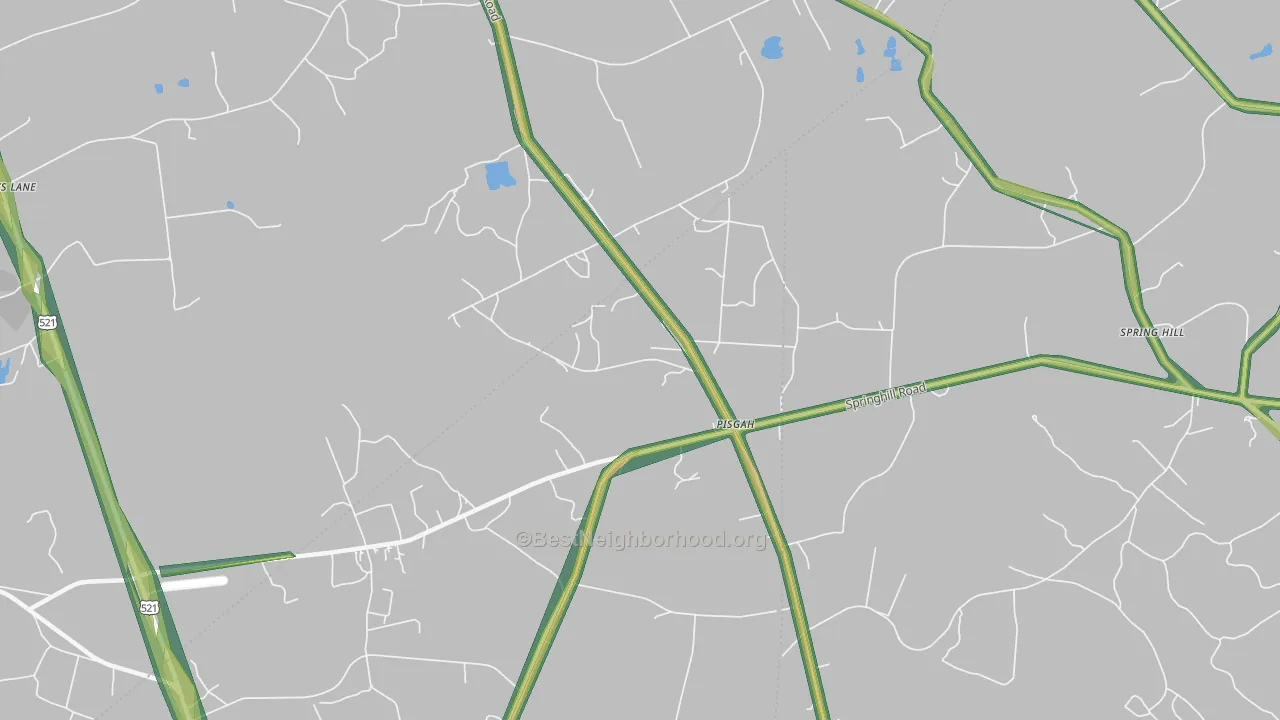 Pisgah, SC Map of Noise Levels in Pisgah