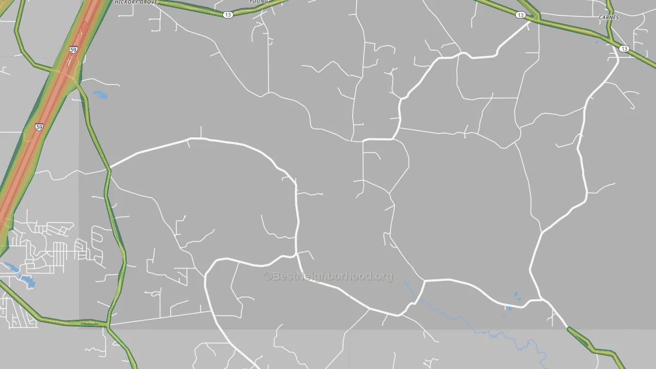 Pistol Ridge, MS Map of Noise Levels in Pistol Ridge