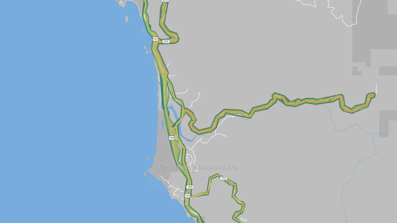 Pistol River, OR Map of Noise Levels in Pistol River