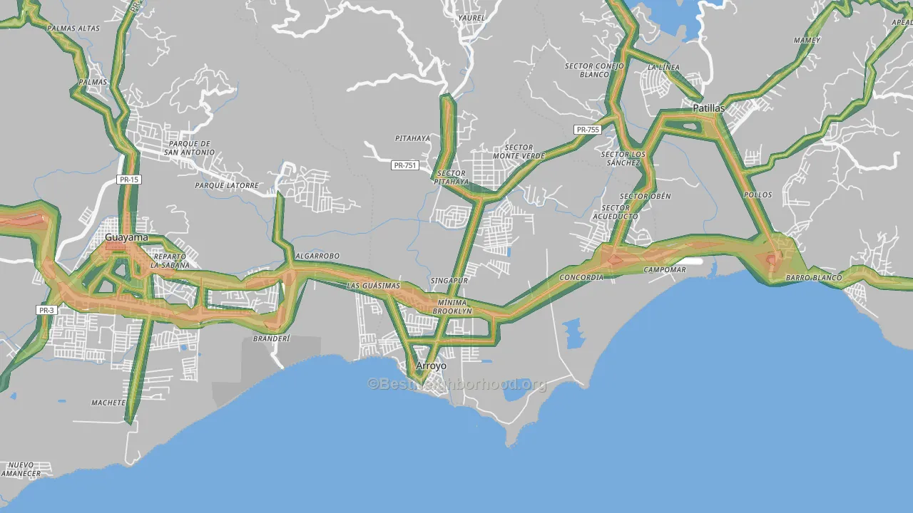 Pitahaya, PR Map of Noise Levels in Pitahaya