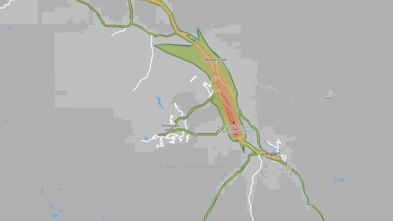 Pitkin County, CO Map of Noise Levels in Pitkin County