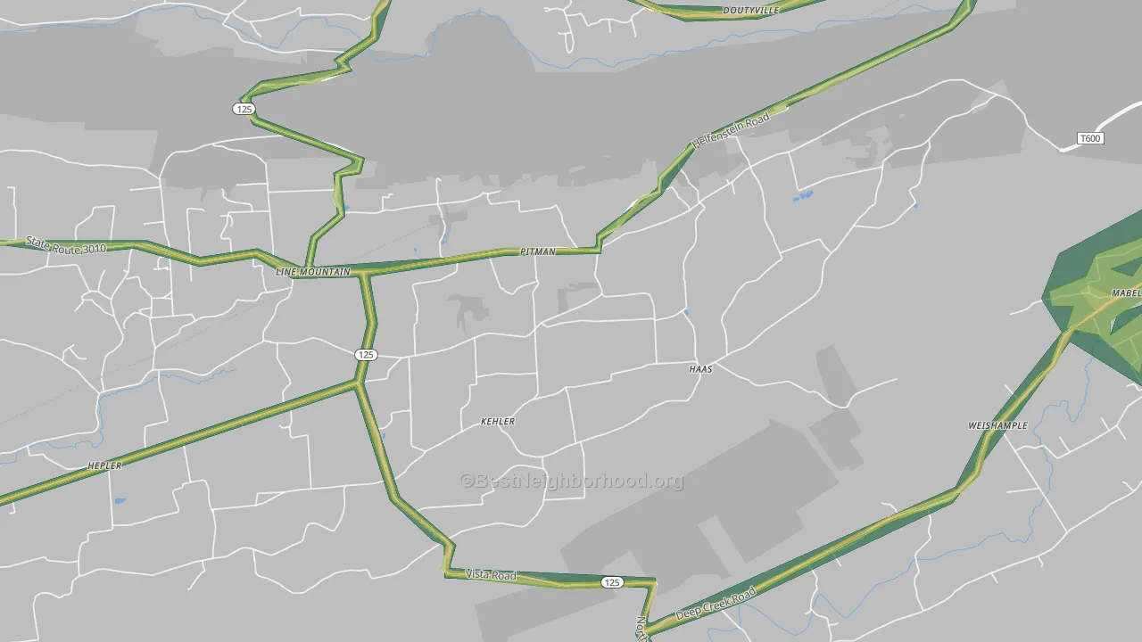 Pitman, PA Map of Noise Levels in Pitman