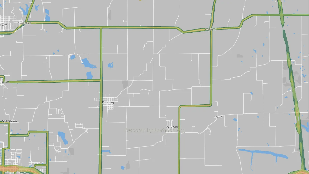 Pittsburg, IL Map of Noise Levels in Pittsburg