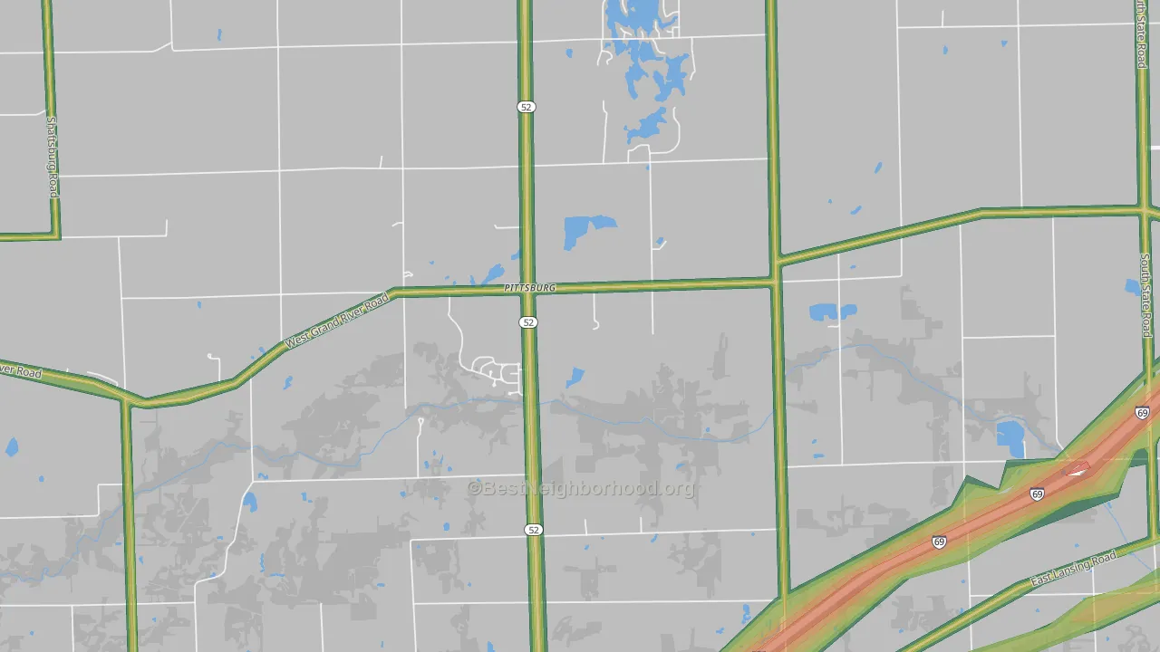 Pittsburg, MI Map of Noise Levels in Pittsburg