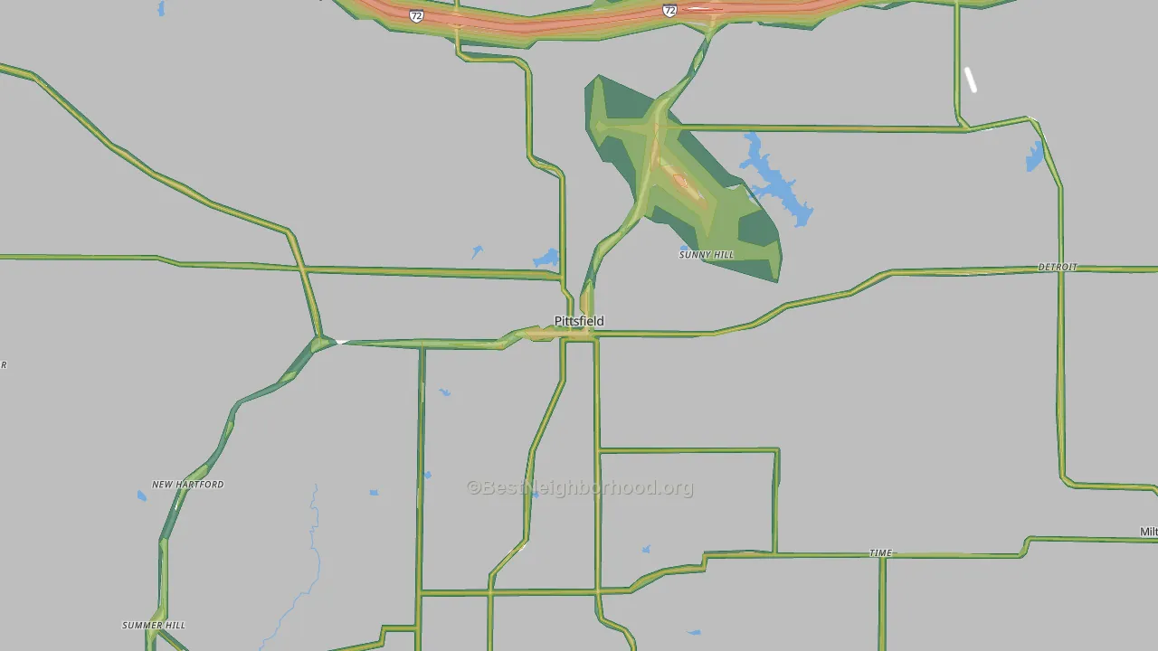 Pittsfield, IL Map of Noise Levels in Pittsfield