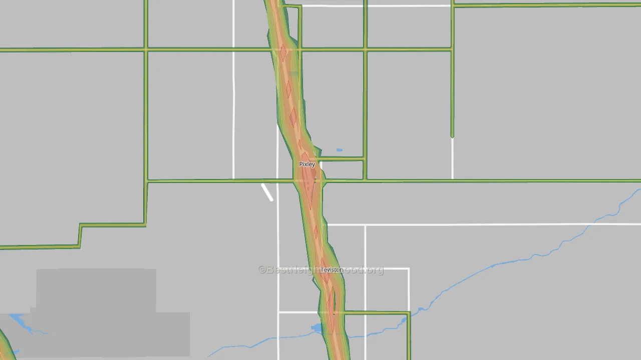 Pixley, CA Map of Noise Levels in Pixley