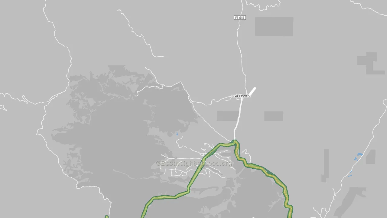 Placerville, ID Map of Noise Levels in Placerville