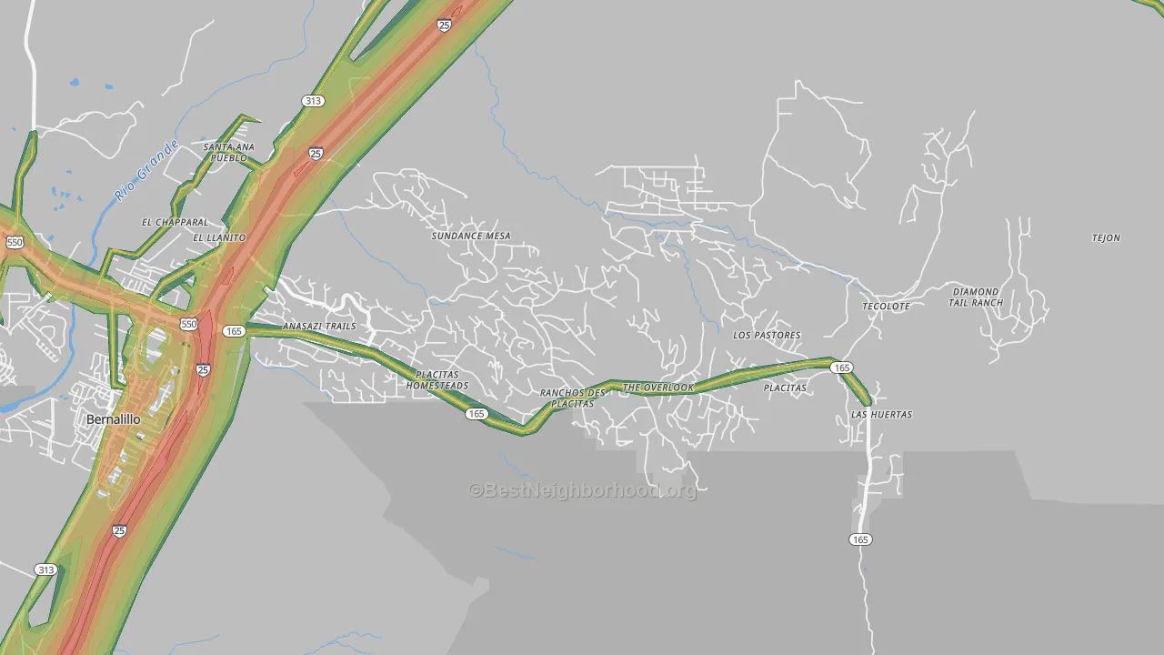 Placitas, NM Map of Noise Levels in Placitas