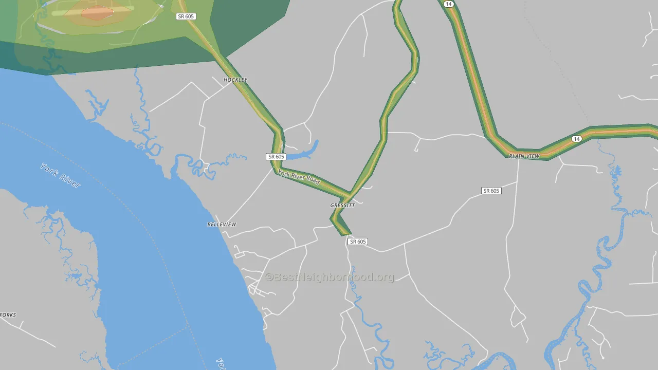 Plain View, VA Map of Noise Levels in Plain View