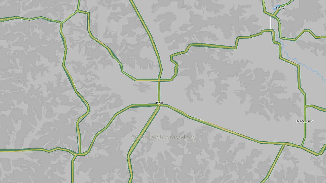 Plain, WI Map of Noise Levels in Plain