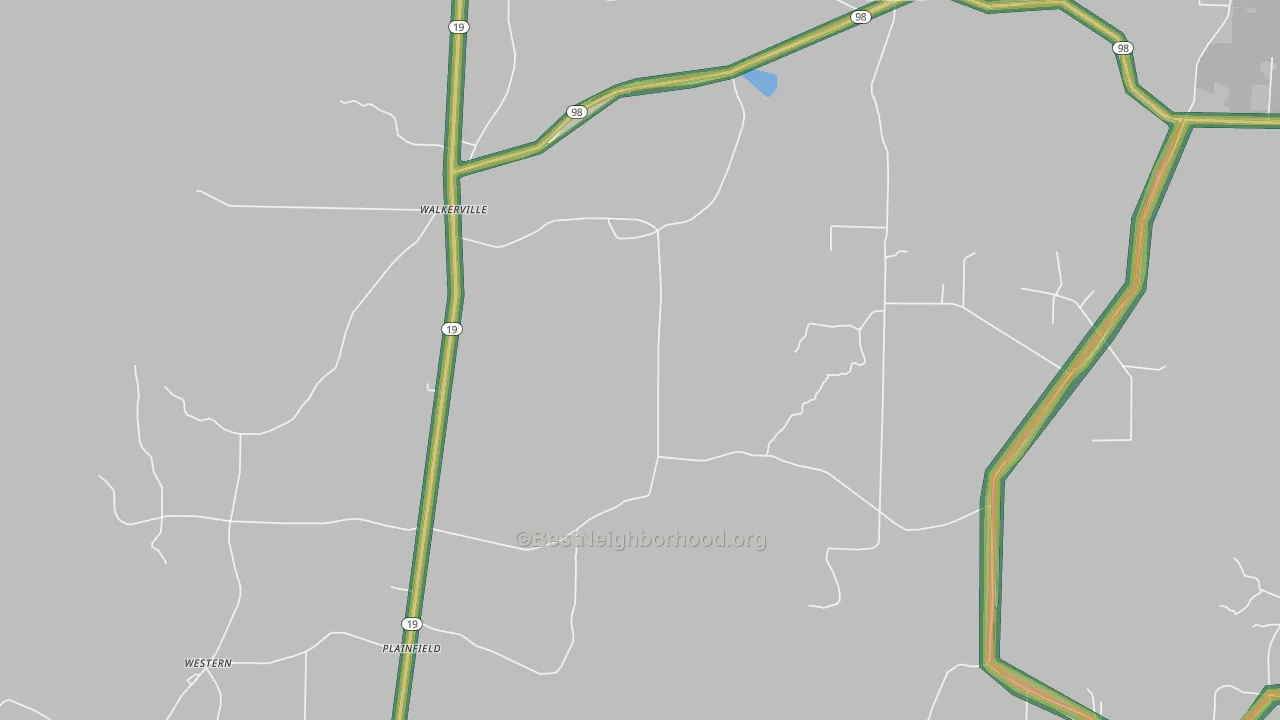 Plainfield, AR Map of Noise Levels in Plainfield