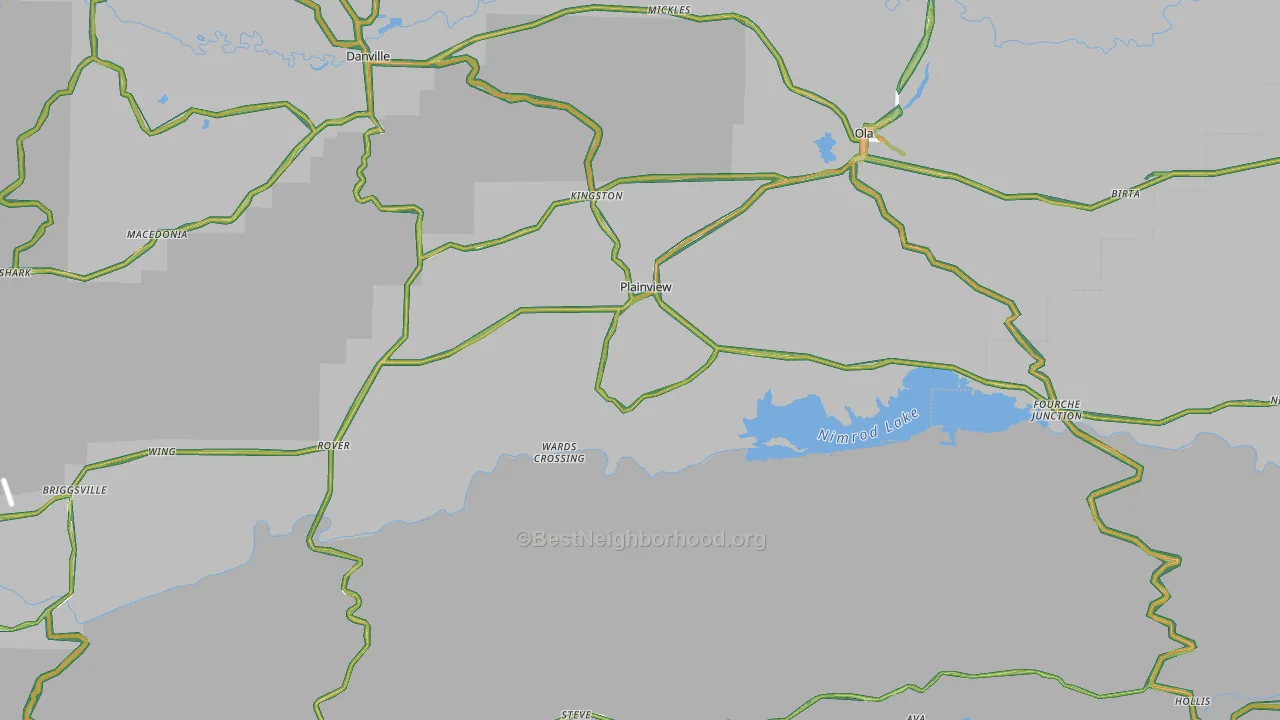 Plainview, AR Map of Noise Levels in Plainview