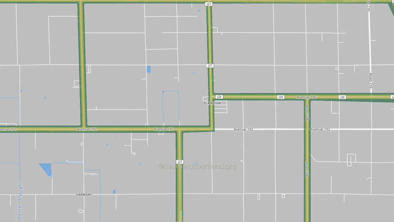 Plainview, CA Map of Noise Levels in Plainview