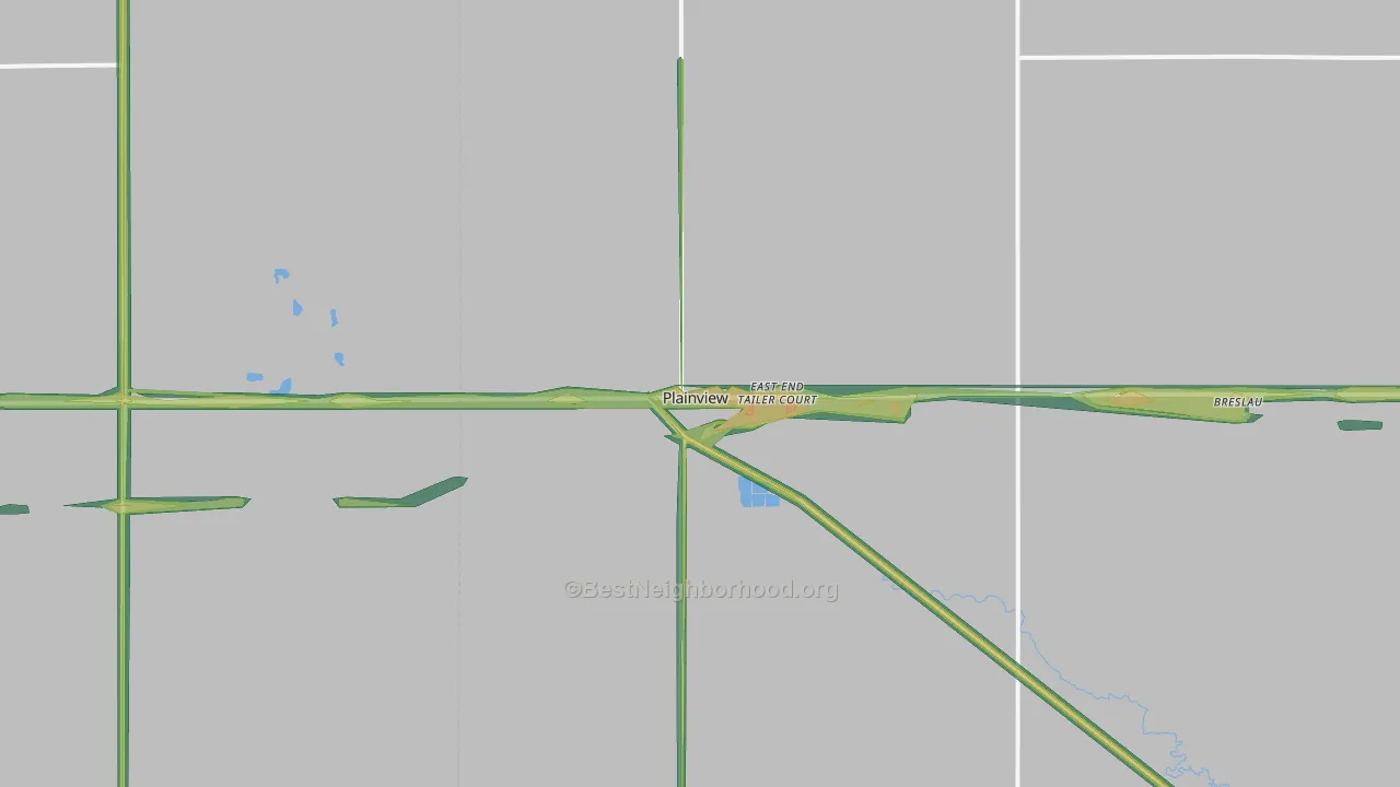 Plainview, NE Map of Noise Levels in Plainview