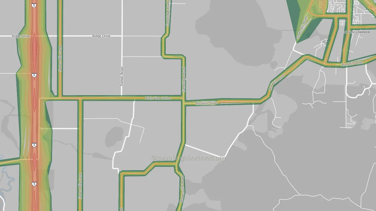 Plainview, OR Map of Noise Levels in Plainview