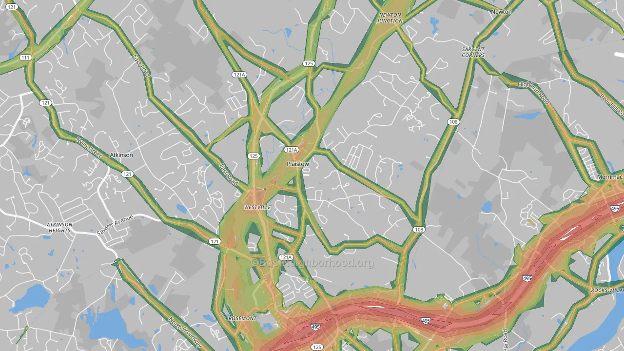 Plaistow, NH Map of Noise Levels in Plaistow