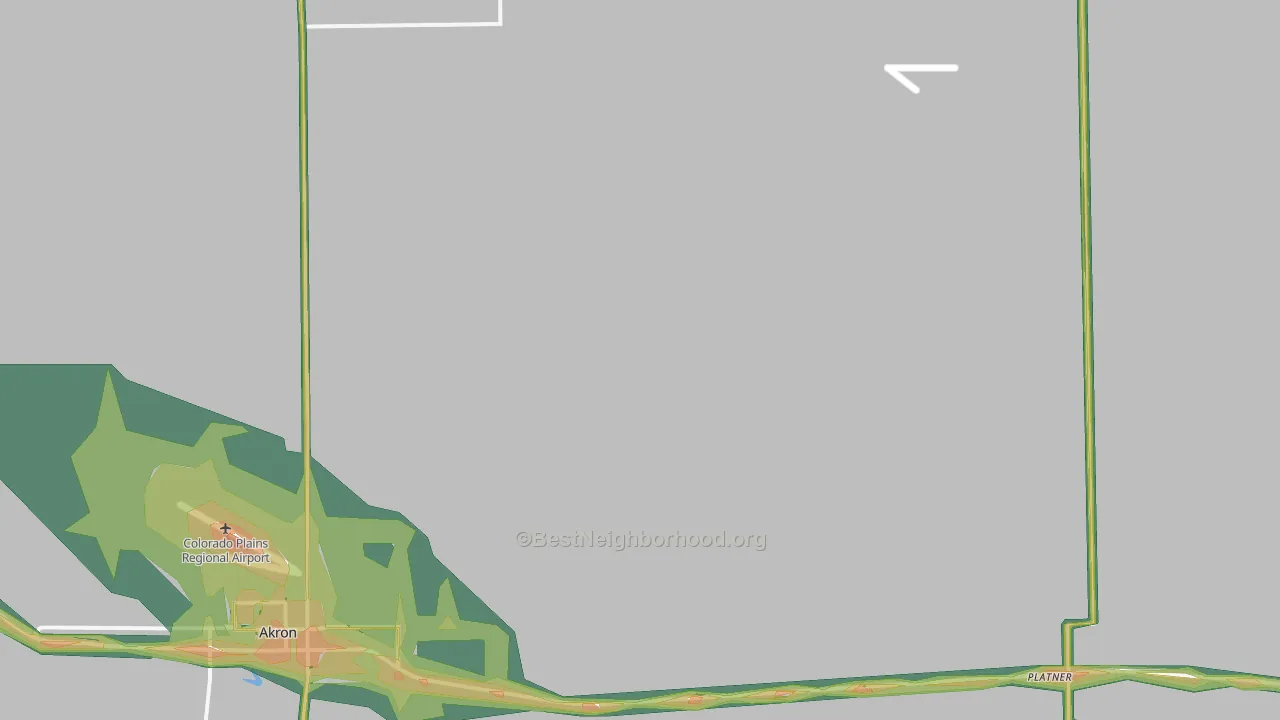 Platner, CO Map of Noise Levels in Platner