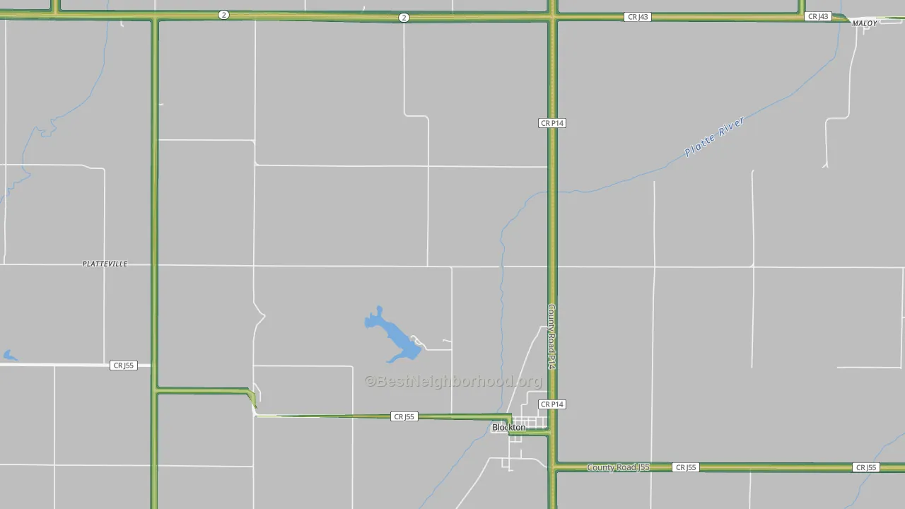 Platteville, IA Map of Noise Levels in Platteville