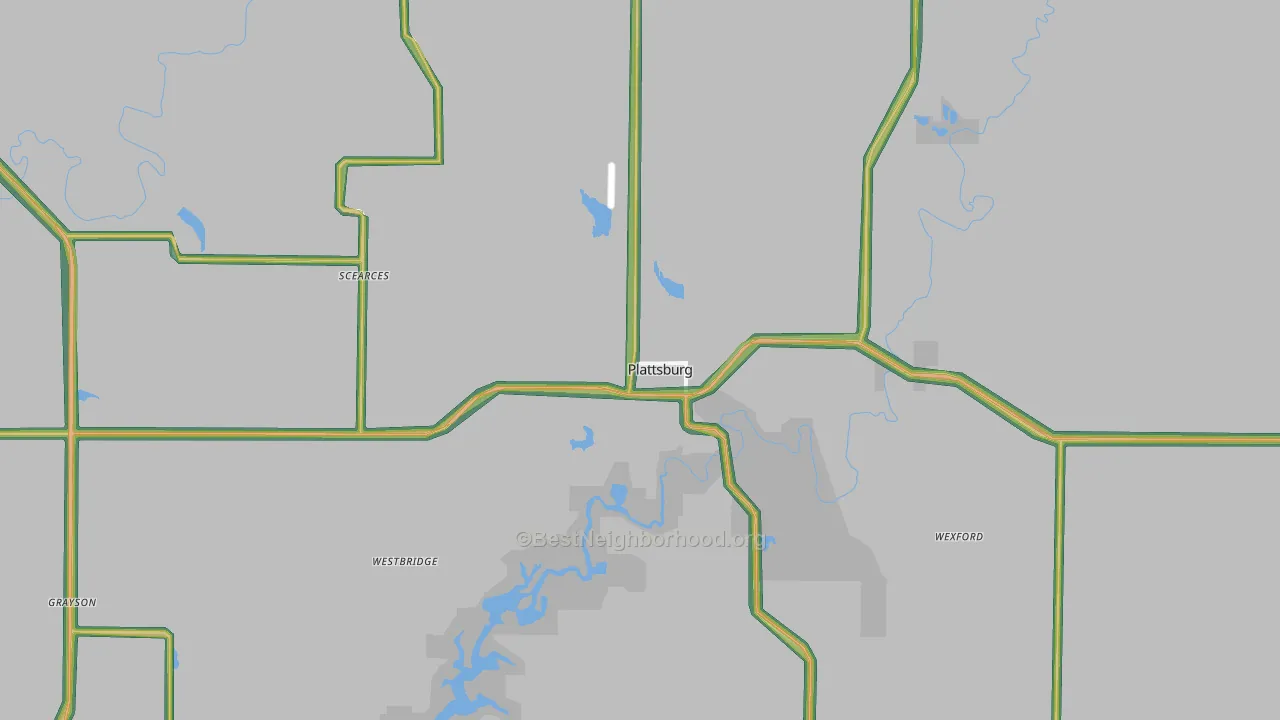 Plattsburg, MO Map of Noise Levels in Plattsburg