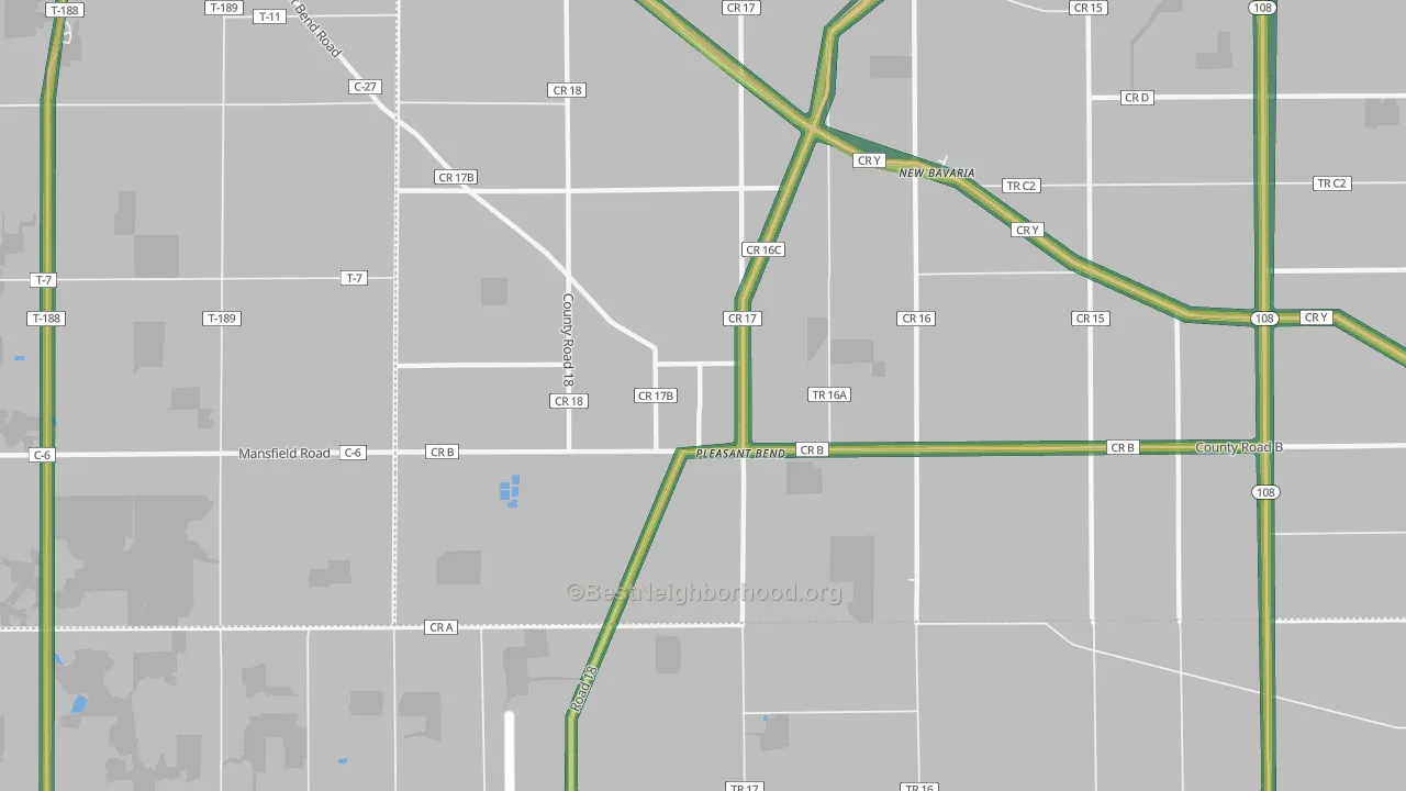 Pleasant Bend, OH Map of Noise Levels in Pleasant Bend