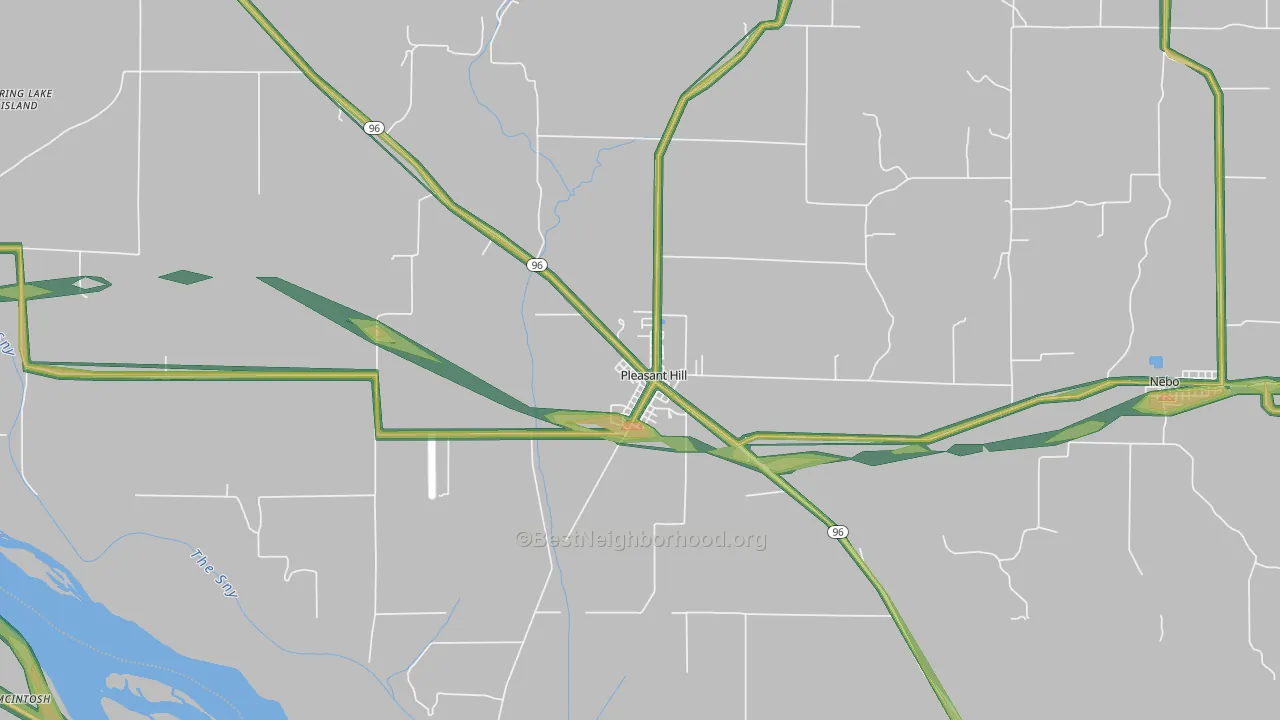 Pleasant Hill, IL Map of Noise Levels in Pleasant Hill
