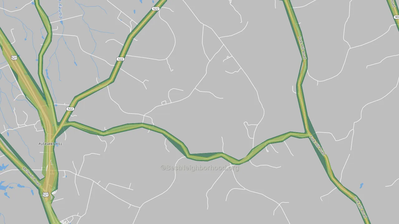 Pleasant Hill, SC Map of Noise Levels in Pleasant Hill