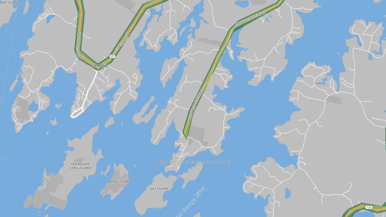 Pleasant Point, ME Map of Noise Levels in Pleasant Point