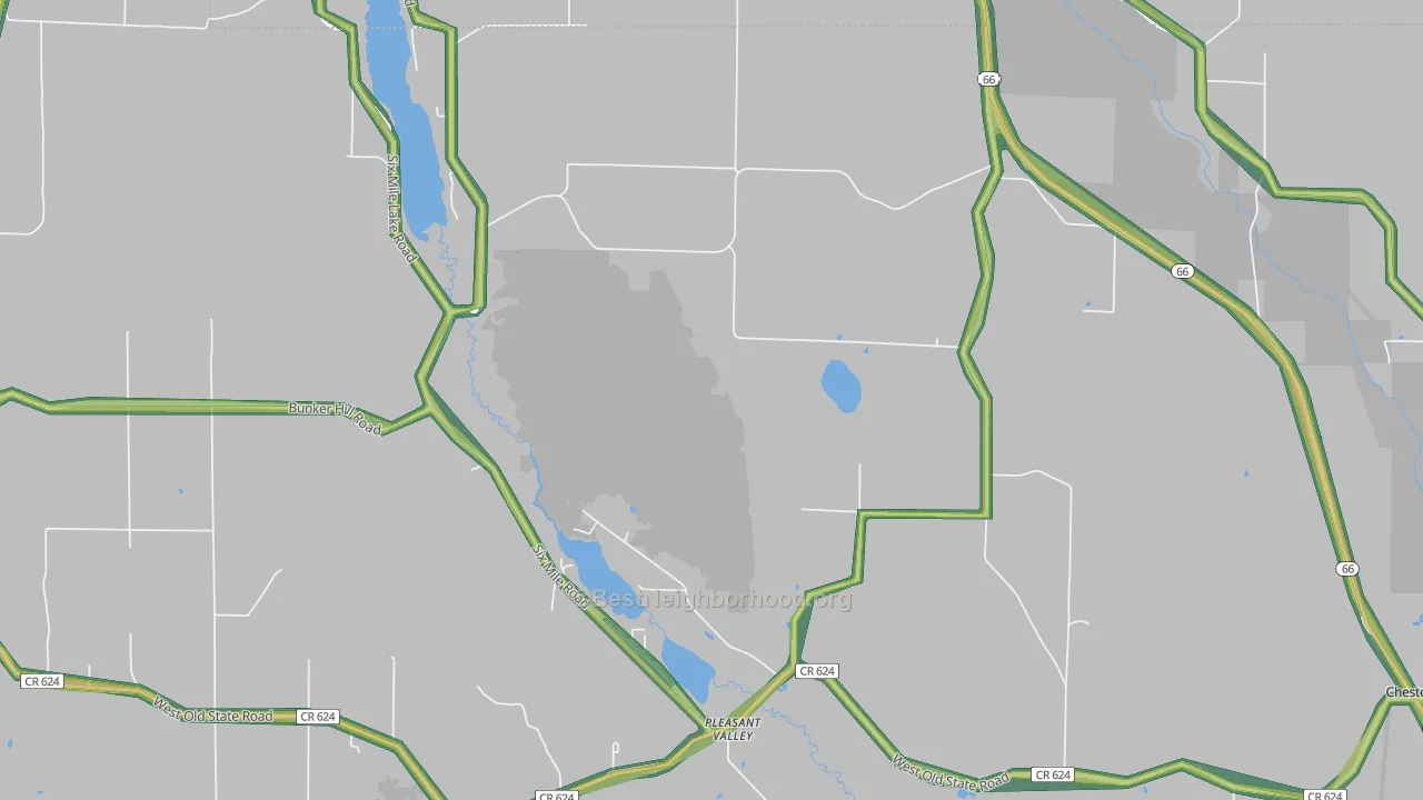 Pleasant Valley, MI Map of Noise Levels in Pleasant Valley
