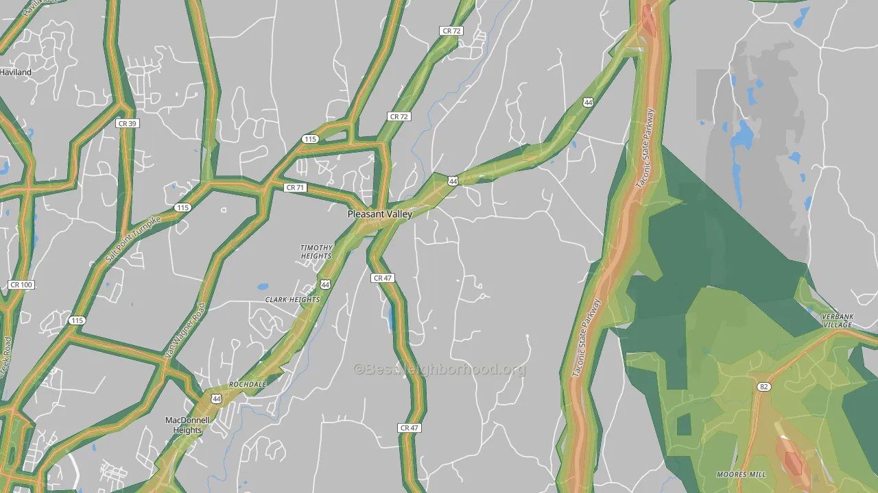 Pleasant Valley, NY Map of Noise Levels in Pleasant Valley