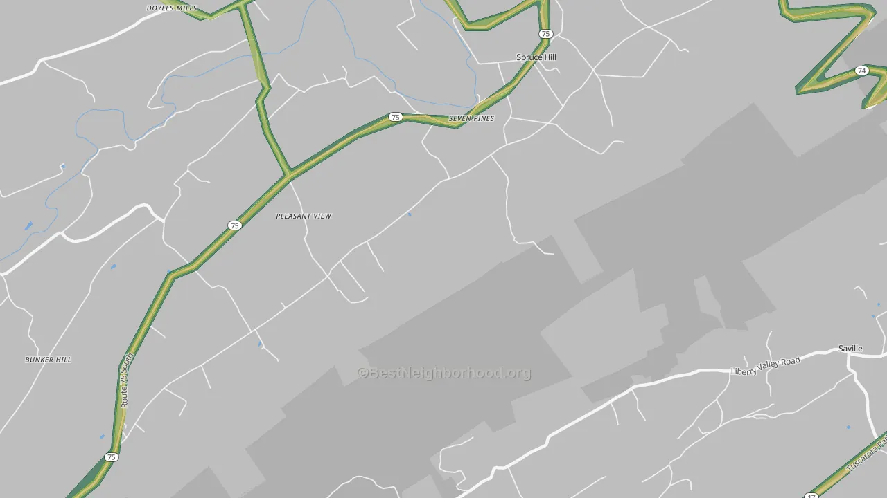 Pleasant View, PA Map of Noise Levels in Pleasant View