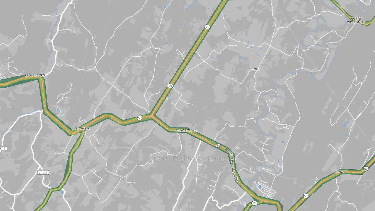Pleasantdale, WV Map of Noise Levels in Pleasantdale
