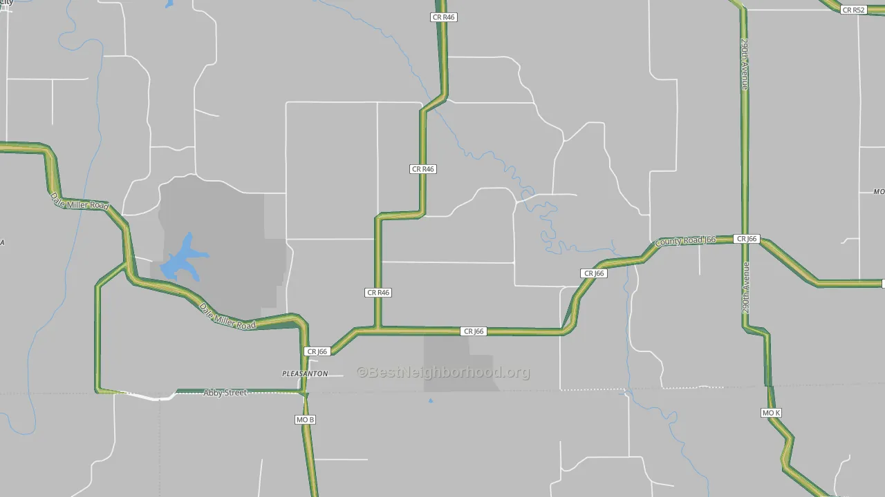 Pleasanton, IA Map of Noise Levels in Pleasanton