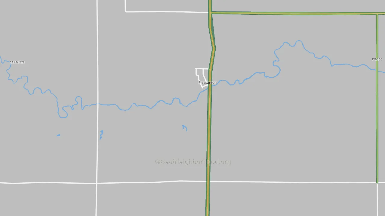 Pleasanton, NE Map of Noise Levels in Pleasanton